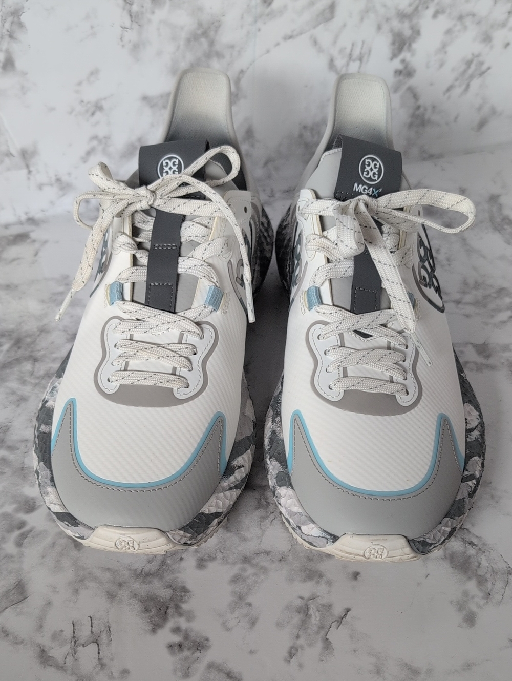 MG4X Athletic Sneakers in White, Gray & Light Blue